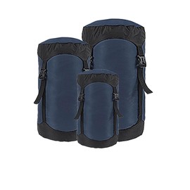 3 Piece Compression Bag Set, Sleeping Bag, Lightweight, Compression Bag, Storage Bag, Set for Camping, Outdoors, Portable Stuff Sack, XS+S+M (Dark Blue)