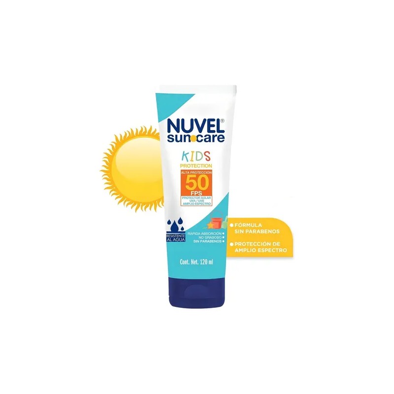 2 Protectores Solares 50 Fps Nuvel Suncare Kids 120 Ml