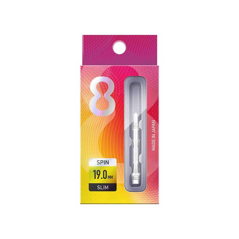 8 Flight Slim Shaft Spin Clear 26mm