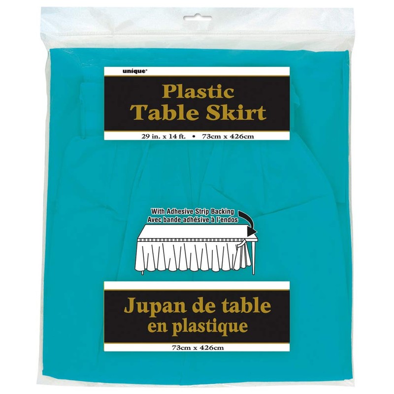 Unique Party 50124 - Plastic Teal Table Skirt, 14ft