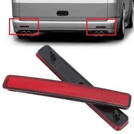 Aramox 1 Pair Rear Bumper Reflector Assembly Light for T5 Transporter 2003-2011,OEM: 7E0945105, 7E0945106(Red)