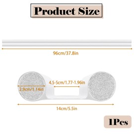 CENCERY 37in/96cm Double Under Door Draught Excluder, Draft Excluder for Doors, Double Side Door Draft Stopper, Adjustable Soundproof Draught Excluder for Reduce Noise Draught Dust(White)