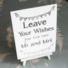 Wedding Card Box/Guest Book White Sign 'Leave Your Wishes' Sign