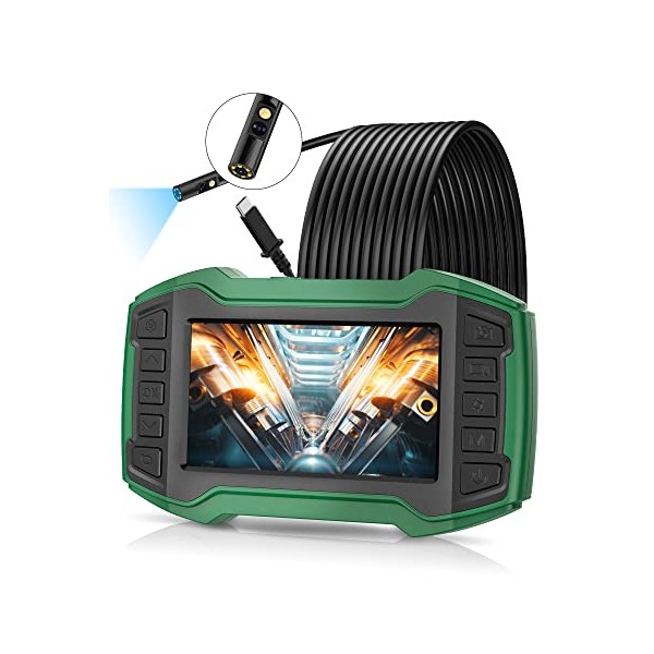 Dual Lens Endoscope, 1080P HD Borescope Inspection Camera with Light,