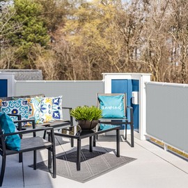 LOVE STORY Balcony Privacy Screen, Weatherproof, 80 x 500 cm, PES Balcony Cover, Balcony Cover, Balcony Panels, Balcony Cladding, Opaque Wind Protection, with Cable Ties for Outdoor Railings, Grey