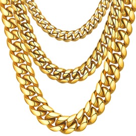 Rapper Chain Necklace Link Chain 30inch Long 6mm Gold Cuban Chain