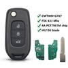 Heart Horse 3-Button Car Key Shell Remote Control Key Case