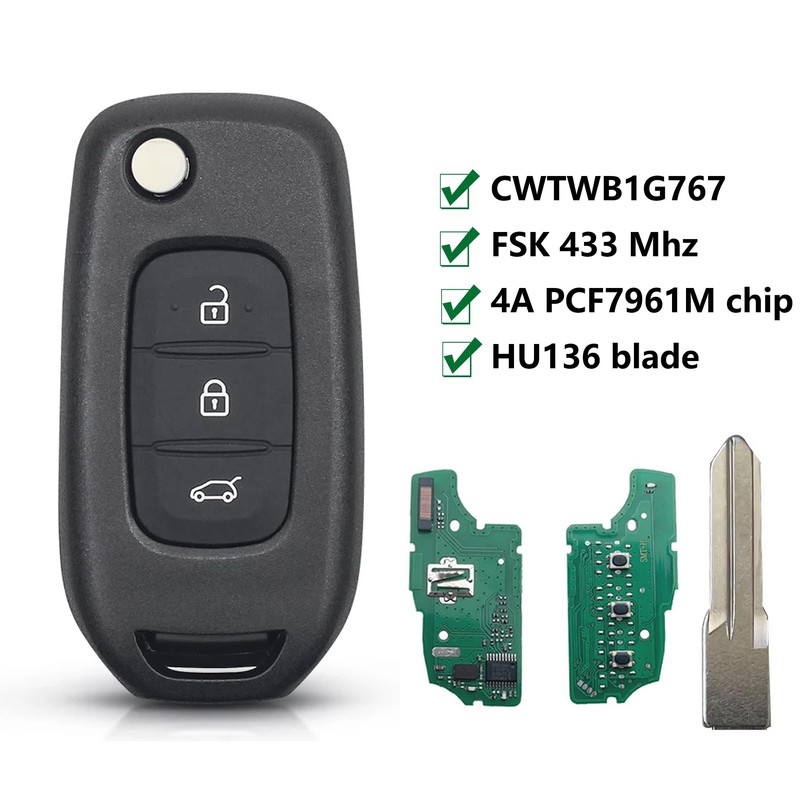 Heart Horse 3-Button Car Key Shell Remote Control Key Case