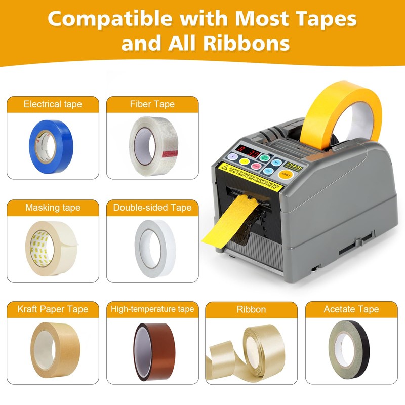 YUZSU Upgraded Ribbon Cutting Machine, Automatic Tape Dispenser, 6-60 mm