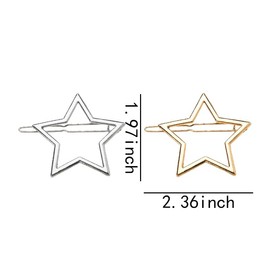 Star Hair Clips Pins for Women Y2k Hair Barrettes Clip for Thick Thin Hair Pin Slide Non-Slip Metal Hair Clip for Styling Star Hair Accessories Decorations for Women Girls 6Pcs Stars Hairclip Hairpin