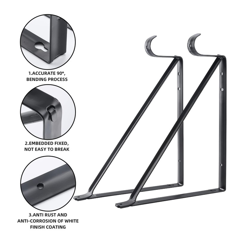 HOME MASTER HARDWARE Heavy Duty Closet Shelf Rod Brackets, Wall
