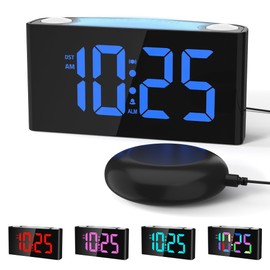 Wake Up on Time: Vibrating Alarm Clock with Bed Shaker, Loud Sound & Color Display – USB Charging, 8-Color Light, Battery Backup – Great for Heavy Sleepers, Seniors & Hearing Impaired