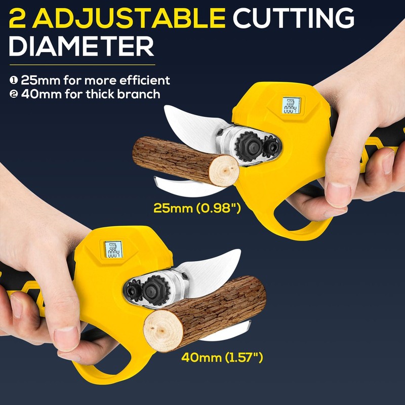 Electric Pruning Shears, Cordless Electric Scissors with 2 PCS Rechargeable