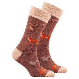 socks n socks-Men's Luxury Cotton Colorful Funky Deer Socks