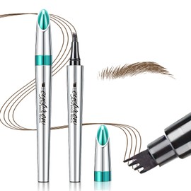 Eyebrow Pencil Eyebrow Microblading Pen Micro 4 Point Brow Pen Lift & Snatch Eyebrow Eye Makeup Long-Lasting Waterproof & Smudge-proof Natural Eyebrow Hair (Dark Brown)