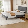 OLIXIS Bed Frame with Headboard Sturdy Slats Support Noise Free