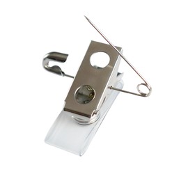 Bulk 25 Pack - Badge Clip with Pin - Safety Pin Badge Holder Works with Any Size Badge or Name Tag - Secure Name Badges, Nametags, Labels to Clothes for Office, School, and Events by Specialist ID