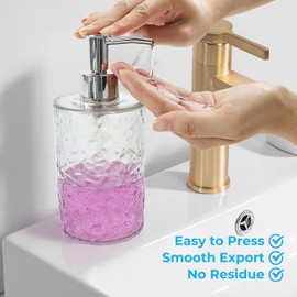 Plastic Soap Dispenser, 400ml Clear Refillable Hand Wash Liquid Dispenser, 13.5 Oz Acrylic Soap Dispenser for Bathroom Kitchen Countertop Laundry Room, Show Soap Dispenser Bottles, BPA Free