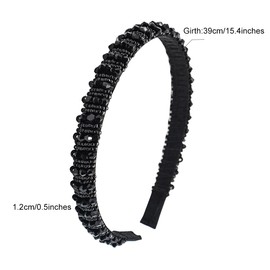 scicent Hair Accessories for Women Fashion Sparkle Headband Crystal Rhinestone Hairbands Beaded Hair Hoop Party Thin Hair Bands for Girls,Yellow - 16524