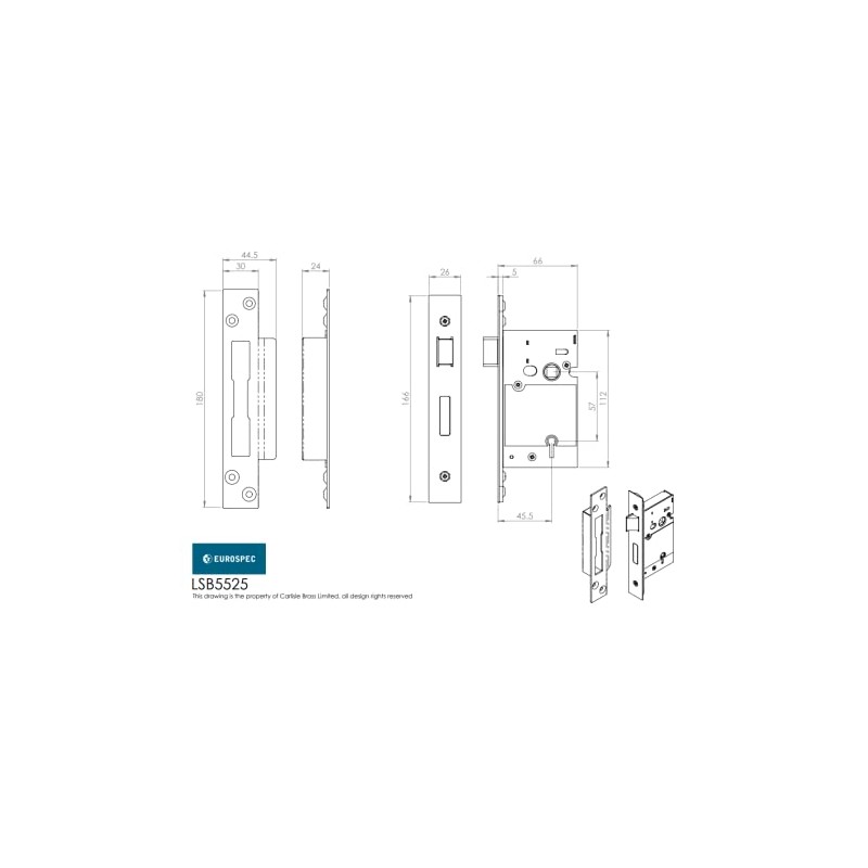 EASI - T 5 Lever SASHLOCK BS 64MM