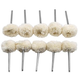 AIMALL 10PCS Cotton Wheel Polishing Buffer Buffing Brush Polisher Drill Bit Tool- 25mm Buffing Brushes for Jewelry, Metal & Glass Finishing