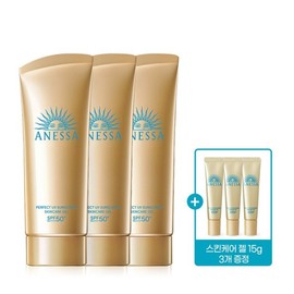 Annexa 아넷사 퍼펙트 UV 선스크린 스킨케어 젤 NA 90g 3개 + 스킨케어 젤 15g 3개 증정 Anessa Perfect UV Sunscreen Skincare Gel NA 90g 3 pieces + Skincare Gel 15g 3 pieces free gift