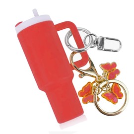 Shoyisenka Mini Cup Keychain, Car keychain, Key Chains for Ladies, Cute Keychain (Red)
