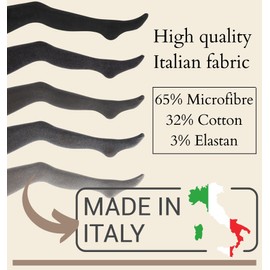 OVISSA Italian Thick Tights for Women Microfibre Cotton 200 Denier Elastic Opaque Tights Solid Tights with Reinforced Strong Toe Waistband Sizes S-XL, gray