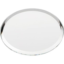 Plymor 2" Round, 3mm Thick Beveled Glass Mirror Circle, Pack of 6