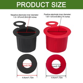 Rebvugr 4PCS Car Battery Terminal Cover, Battery Terminal Protector, Batteries Post Terminals Cover Insulator Protector with Washer, Positive Negative Poles Auto Stud Connector Top Post Cap for Car