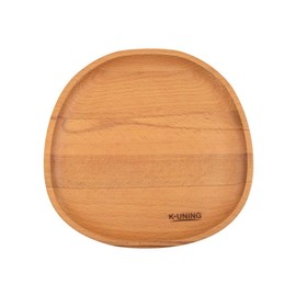 K-UNING Wooden Tray Cafe Wooden Plate Break-resistant Stylish Natural Wood (Wooden Tray B)