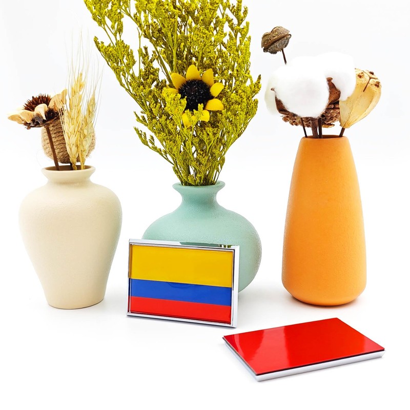 Perdecor Colombia Flag Sticker Emblem Colombian Decal Car Chrome Flags,