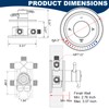 ZYGOLVQ Three Function Shower Valve with Trim Kit, Adjustable Water