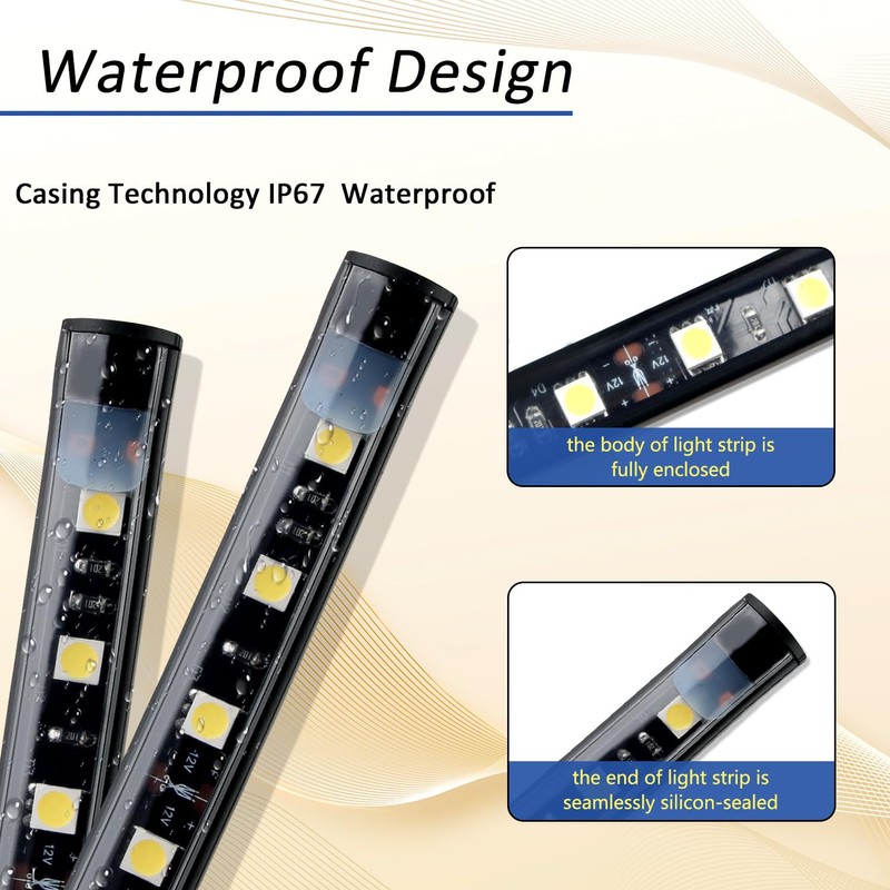 3Pcs 60 Inch Truck Bed Lights, Avenemark Waterproof 12V LED