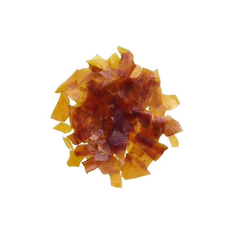 Dewaxed Orange Shellac Flakes. (Orange, 2 oz)