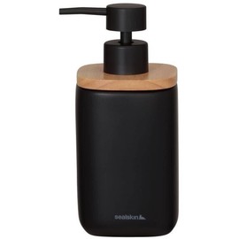 Sealskin Mind Soap Dispenser 200ml Cement Wood Detail Black