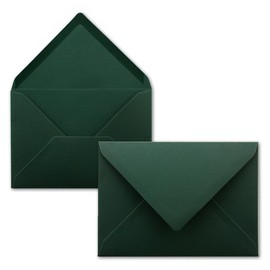 50 envelopes - pine green - DIN C6-114 x 162 mm - envelopes with wet glue without window for greeting cards & invitations - FarbenFroh series