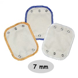 Kabea Organic Cotton Body Extensions Pack of 3 (3 x Same Press Stud Size) (7 mm - Small Button Size, Yellow/White/Blue)