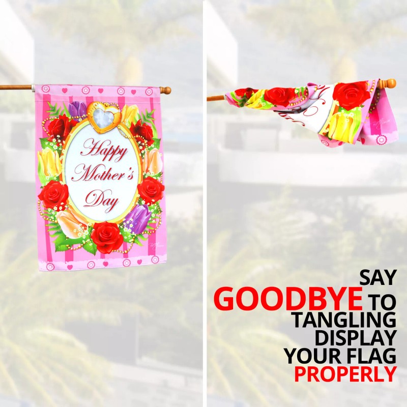 Anley 56" Solid Pine Wooden House Flagpole - Wall Mount