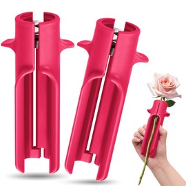 Lasnten 2 Pcs Rose Thorn Stripper Tool Thorn Remover for Roses Leaf Stripper Tool Flower Stem Cleaner Cutter to Removal Leaf for Home Flower Shop Gardening Floral Arrangement (Rose Red)