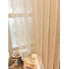 Beige Net Curtains 63 Drop Sheer Lace Curtains for Bedroom