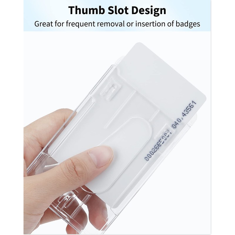 Pawfly 2 Pack Vertical 2-Card Badge Holder with Thumb Slot