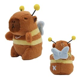 Clearstone Capybara Plush Keychain Chavimaru Bee Sugata, 7.9 inches (20 cm), Brown