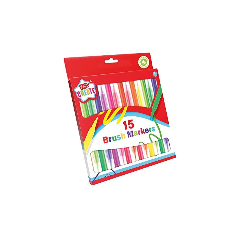 BG Assorted Colours Brush Marker Colouring Pens - Pack of