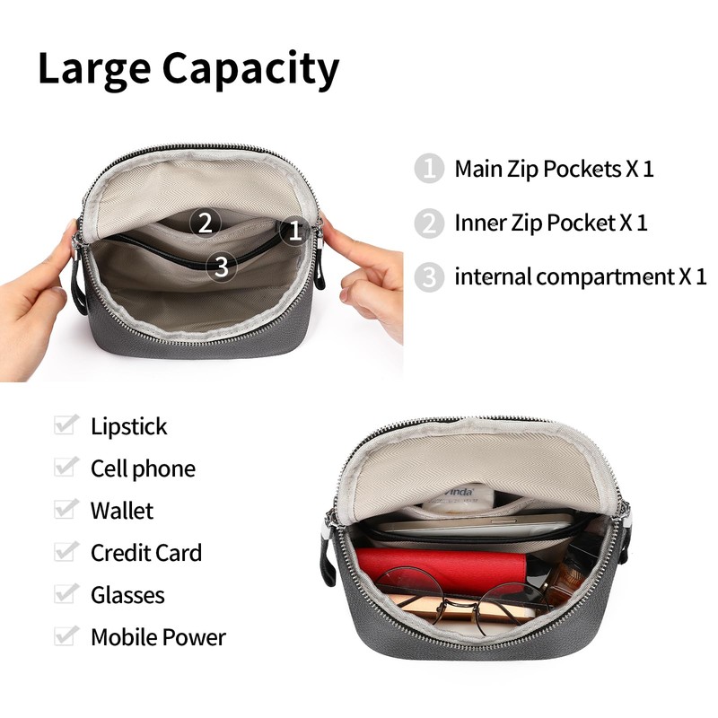 SENDEFN Women's Leather Shoulder Bag, Stylish Crossbag with Patterned &