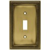 Franklin Brass 171904 Antique Brass Beaded Single Switch Cover Plate
