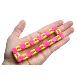 4 Click and Snap Fidget Toy - Chain Track - Bend and Twist in Wacky Crazy Shapes Puzzle (Set of 4)