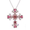 Alilang Goth Cross Pendant Necklace Sparkly Crystal Rhinestones Brooch Pin