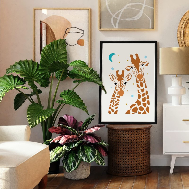 FINGERINSPIRE Giraffe Stencil 11.7x8.3 inch Two Giraffe Drawing Painting Stencils