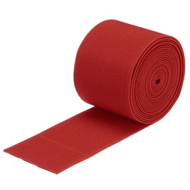 MECCANIXITY Elastic Bands for Sewing Double Side 2 inch 3 Yard Red Elastic Band Knit High Elasticity for Wigs, Waistband, Pants